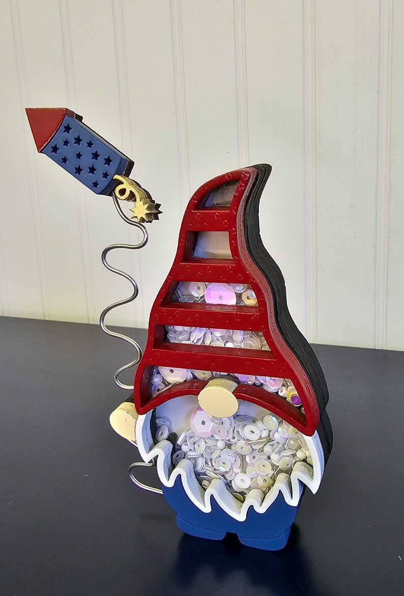 Summer 4th of July Gnome Mini Sprinkle Shaker Signs