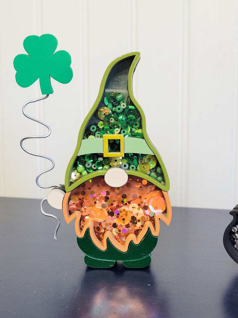 Saint Patrick's Day Leprechaun Gnome and/or Rainbow Pot of Gold Mini Sprinkle Shaker Signs