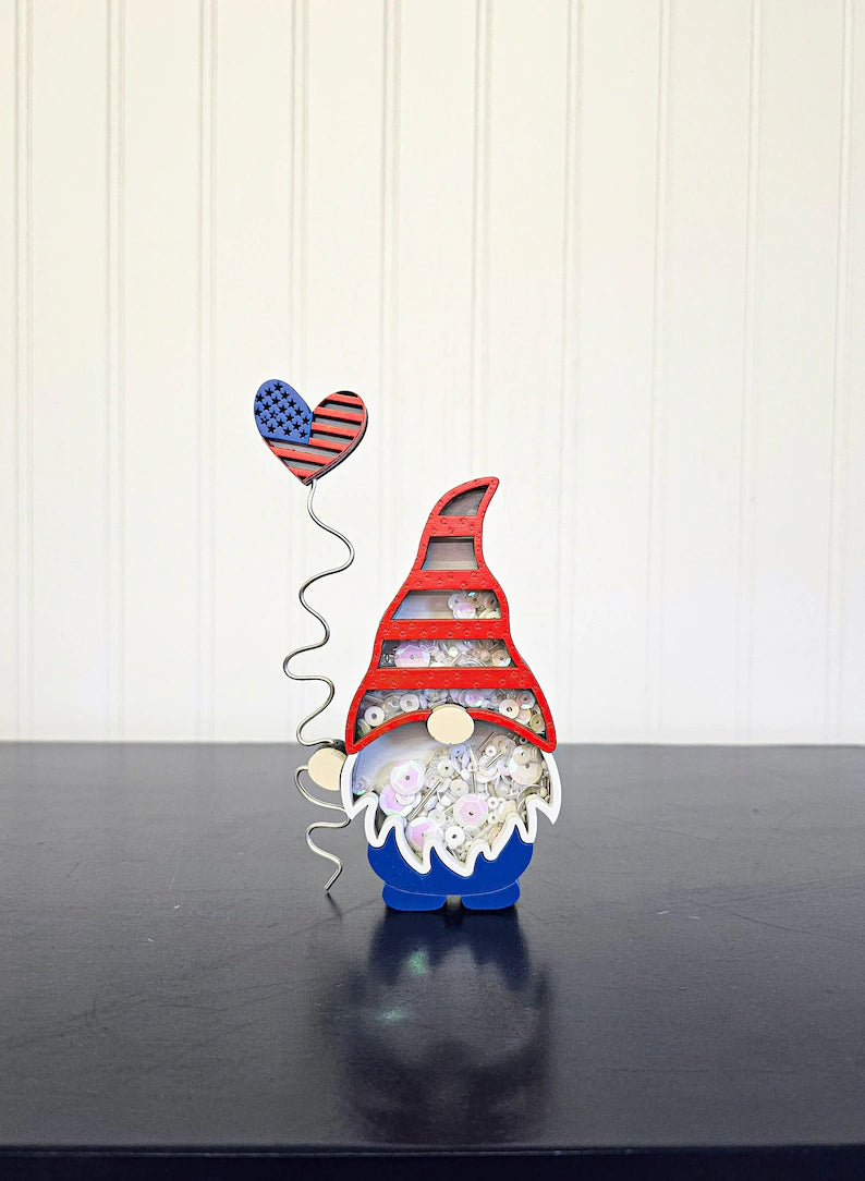 Summer 4th of July Gnome Mini Sprinkle Shaker Signs