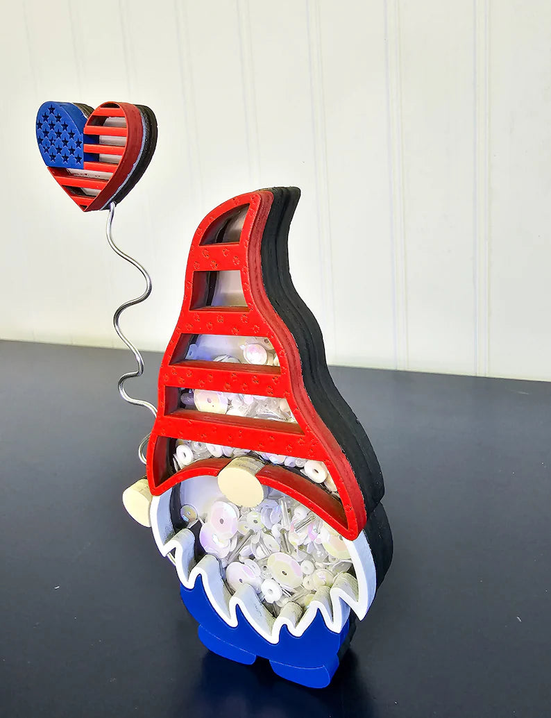 Summer 4th of July Gnome Mini Sprinkle Shaker Signs