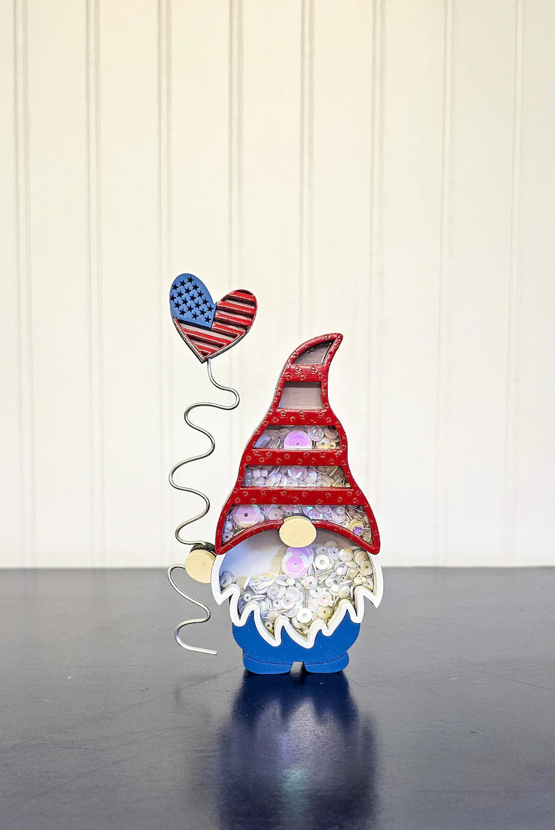 Summer 4th of July Gnome Mini Sprinkle Shaker Signs