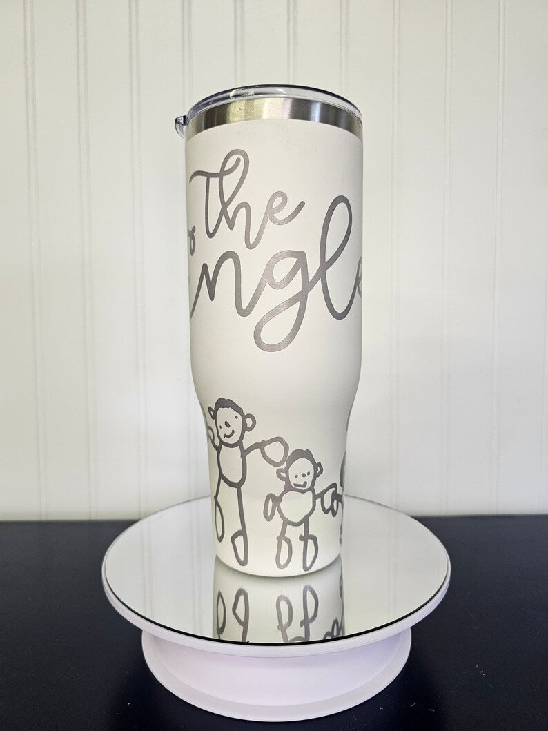 40 oz Tumbler Engraved Customizable Hand Drawn