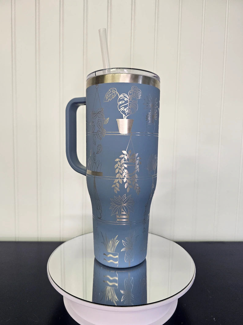 40 oz Tumbler Plants Engraved Full Wrap