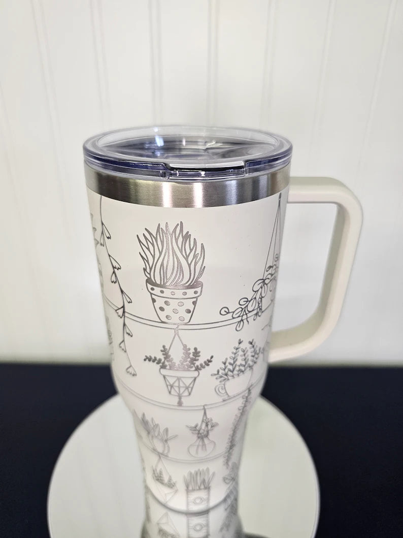 40 oz Tumbler Plants Engraved Full Wrap