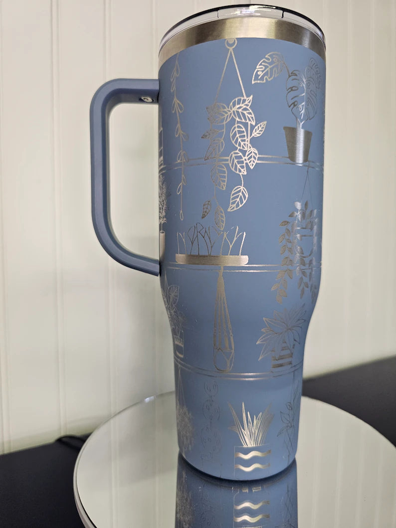 40 oz Tumbler Plants Engraved Full Wrap
