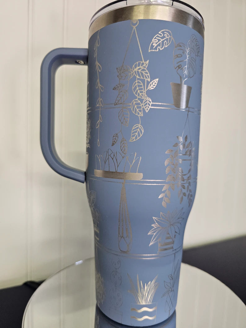 40 oz Tumbler Plants Engraved Full Wrap