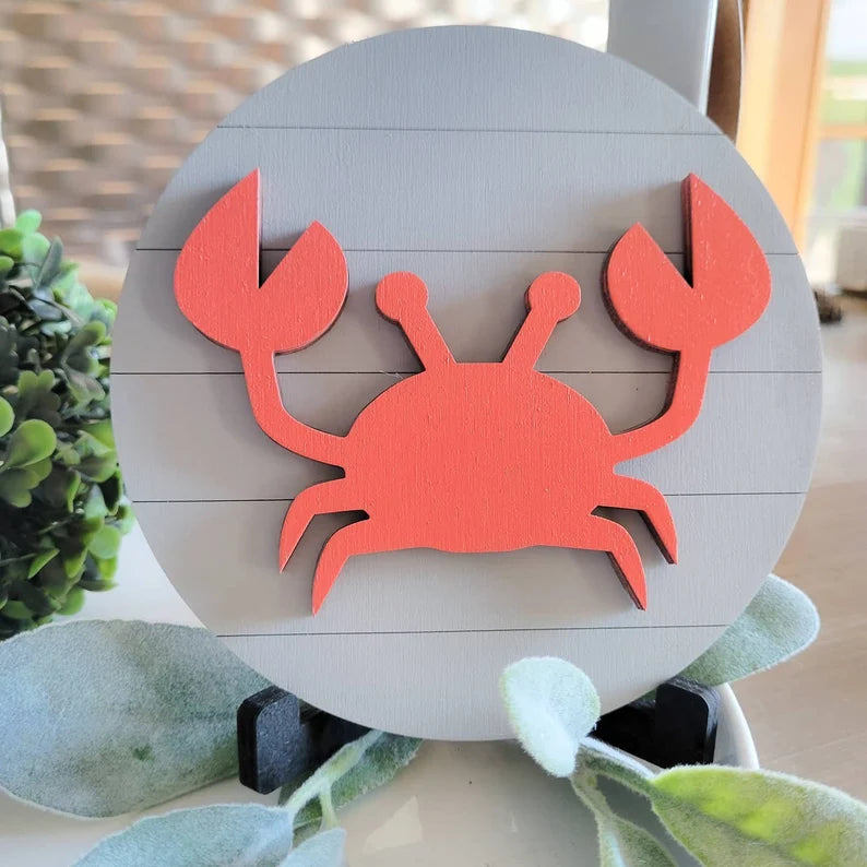 Summer Beach Tiered Tray Signs-Five pieces in FULL SET PURCHASE (decor, tray and props not included)