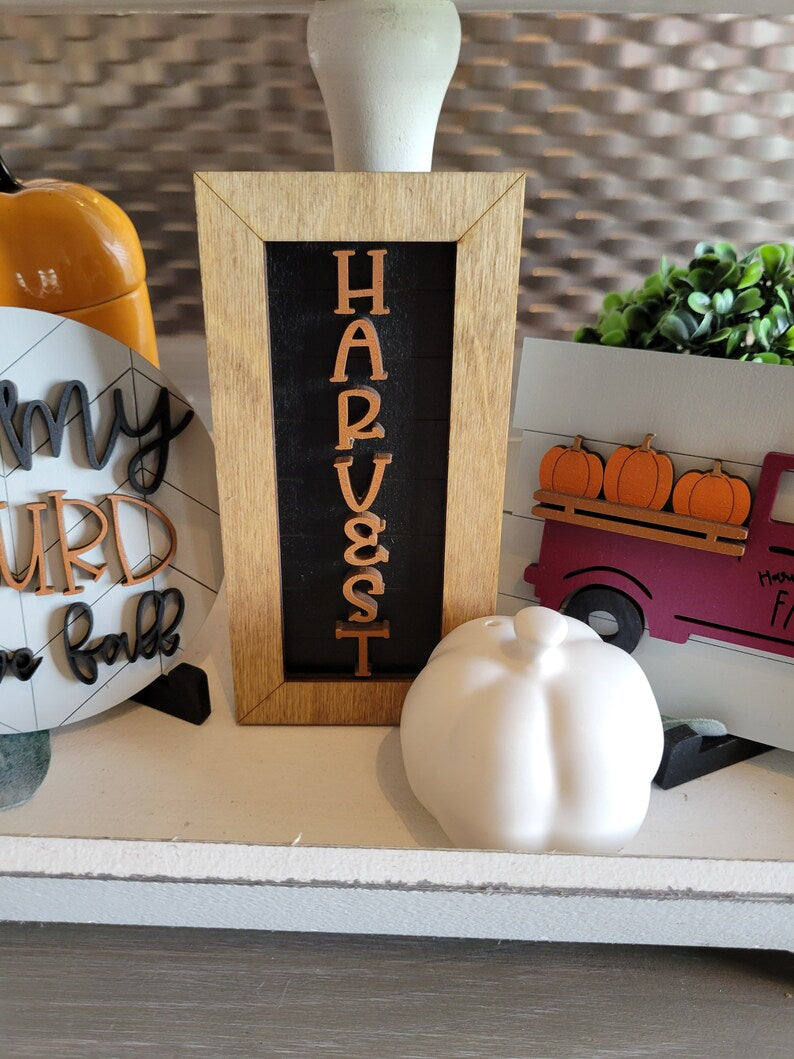 Fall Autumn Tiered Tray Wood Sign Set Bundle-Six pieces in FULL SET PURCHASE (decor, tray and props not included)