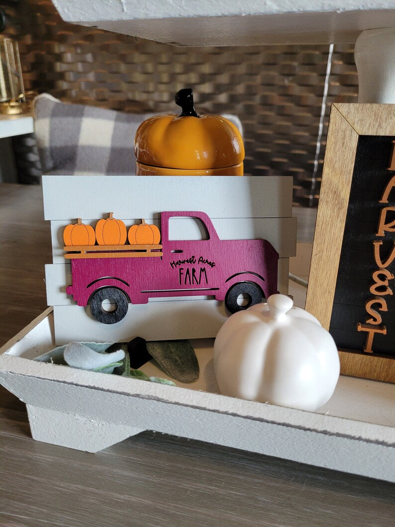 Fall Autumn Tiered Tray Wood Sign Set Bundle-Six pieces in FULL SET PURCHASE (decor, tray and props not included)