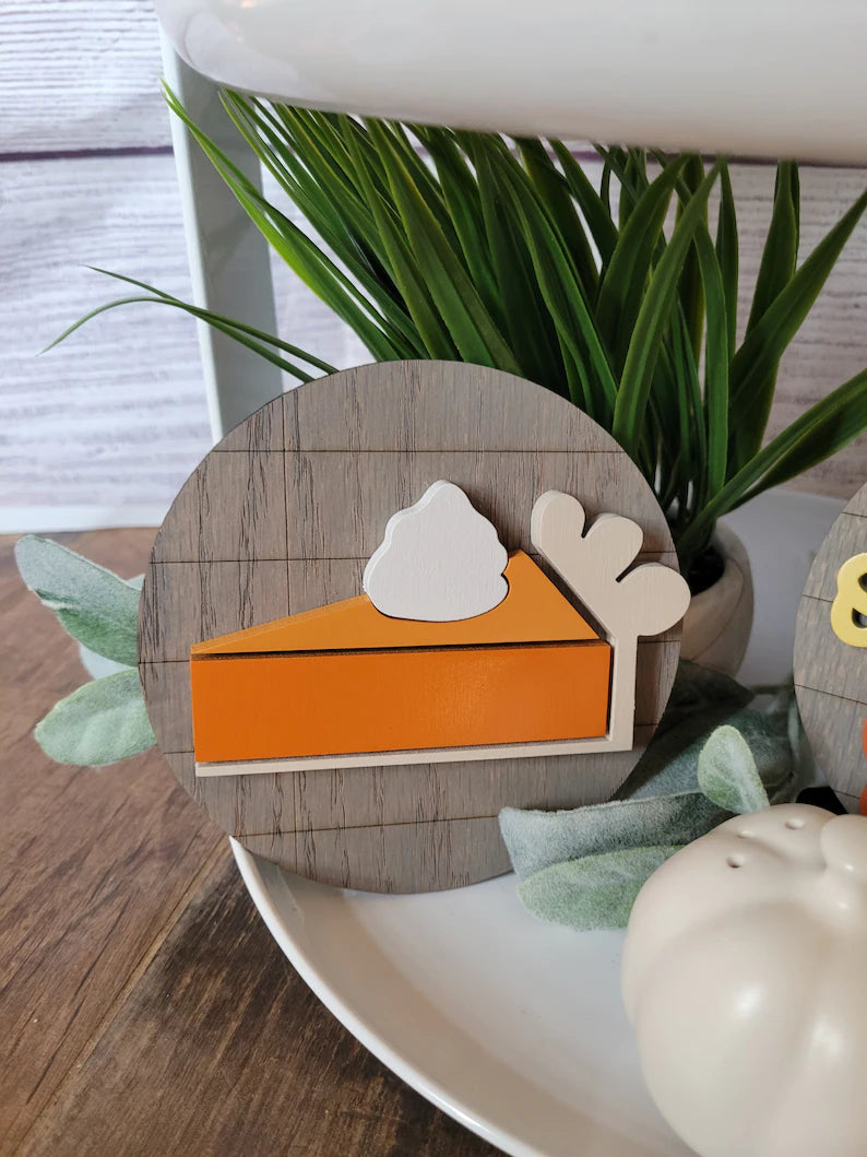Thanksgiving Fall Autumn Tiered Tray Wood Sign Set Bundle-Four pieces in FULL SET PURCHASE (decor, tray and props not included)