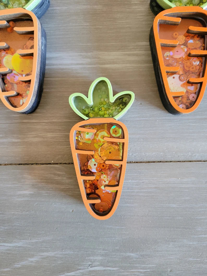 Carrot Easter Spring Mini Sprinkle Shaker Sign