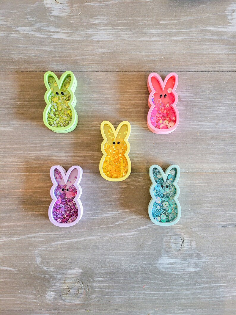 Easter Bunny Peeps Spring Mini Sprinkle Shaker Sign