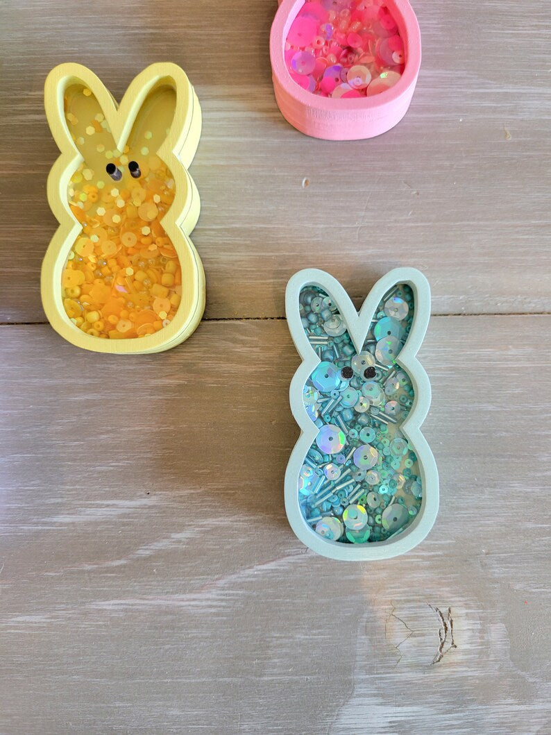 Easter Bunny Peeps Spring Mini Sprinkle Shaker Sign