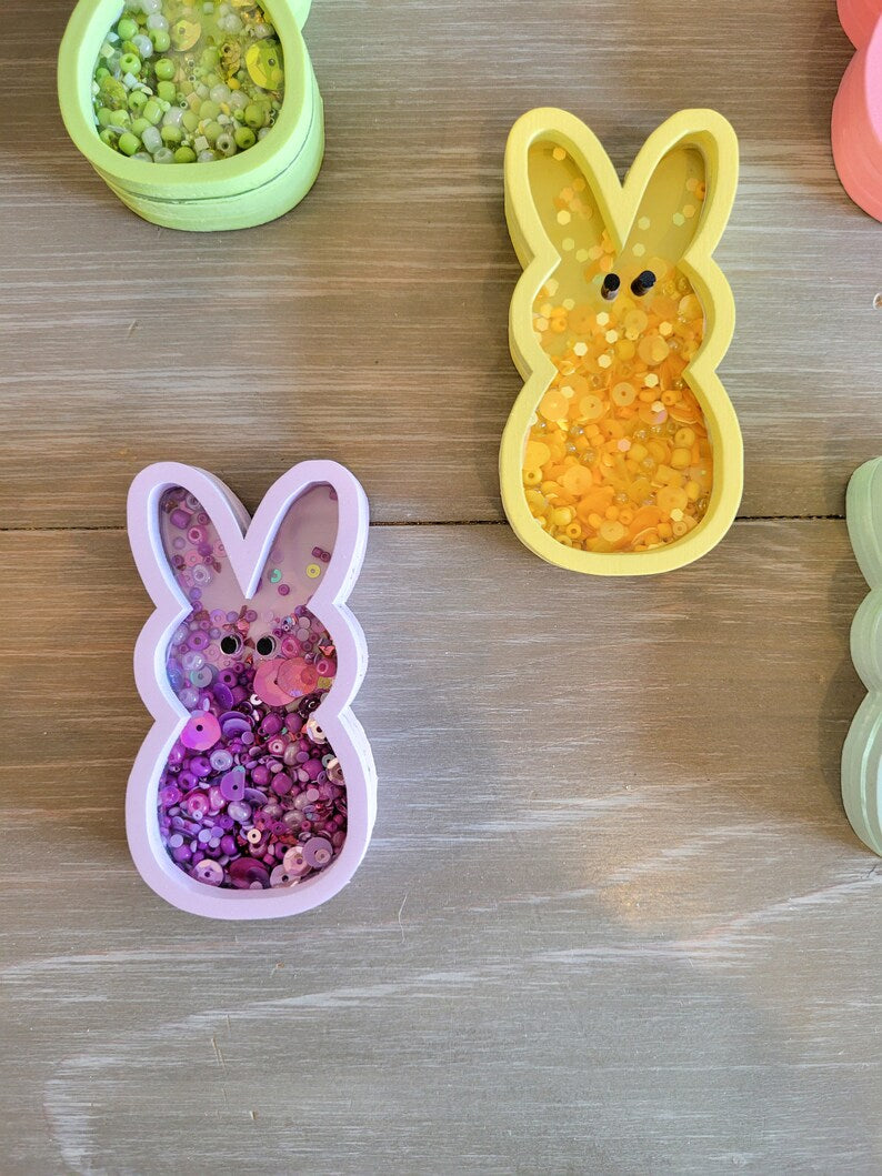 Easter Bunny Peeps Spring Mini Sprinkle Shaker Sign