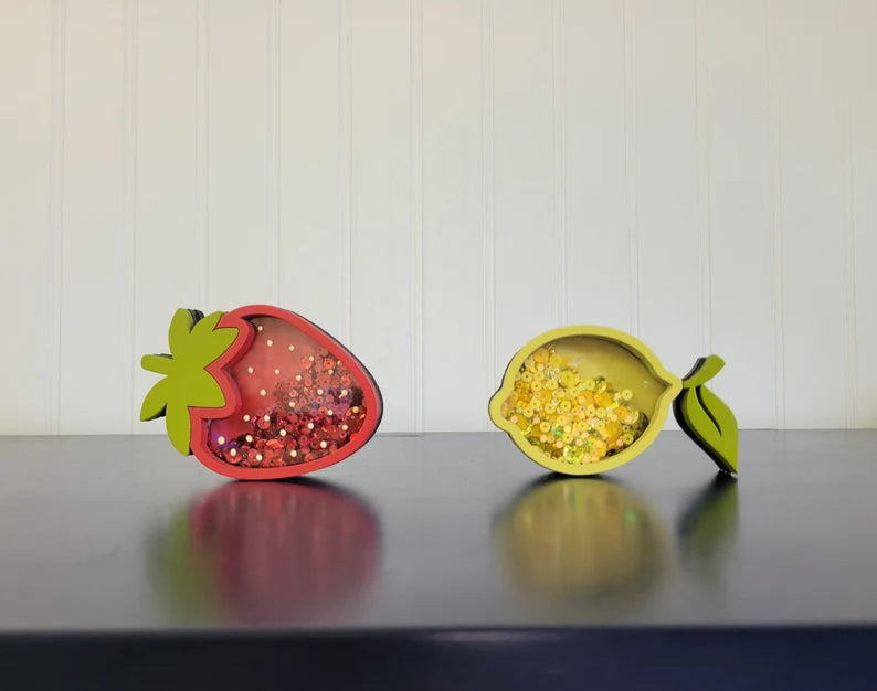 Fruit Apple Lemon Lime Orange Grapes Peach Cherry Pear Strawberry Watermelon Pineapple Mini Sprinkle Shaker Sign