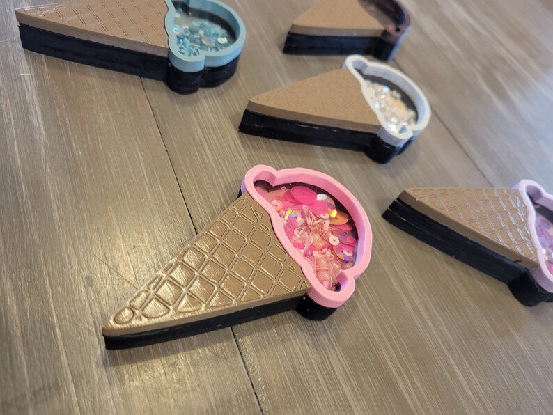Ice Cream Cone Mini Sprinkle Shaker Sign
