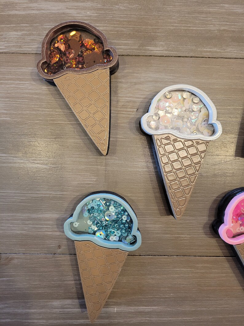 Ice Cream Cone Mini Sprinkle Shaker Sign