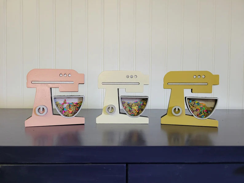 Kitchen Stand Mixer Kitchenaid Style with Cookie M&M and Sprinkles Mini Sprinkle Shaker Sign
