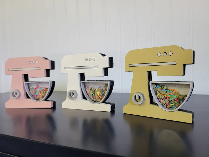 Kitchen Stand Mixer Kitchenaid Style with Cookie M&M and Sprinkles Mini Sprinkle Shaker Sign