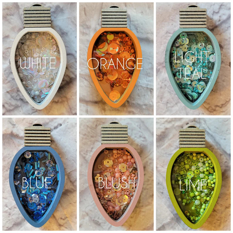 Christmas Winter Lightbulb Mini Sprinkle Shaker Sign