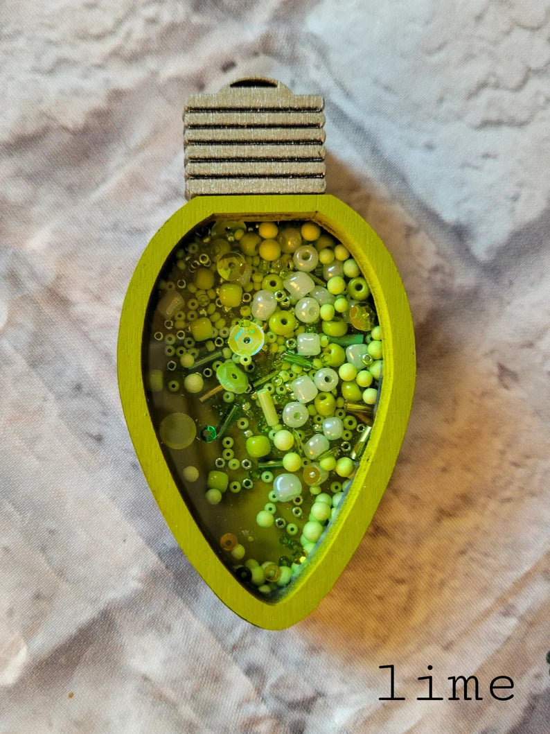 Christmas Winter Lightbulb Mini Sprinkle Shaker Sign