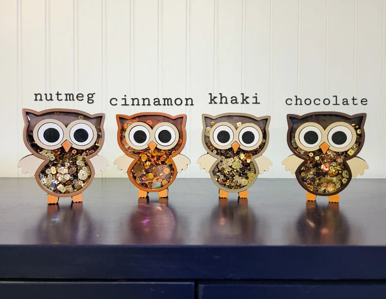 Owl Mini Sprinkle Shaker Sign