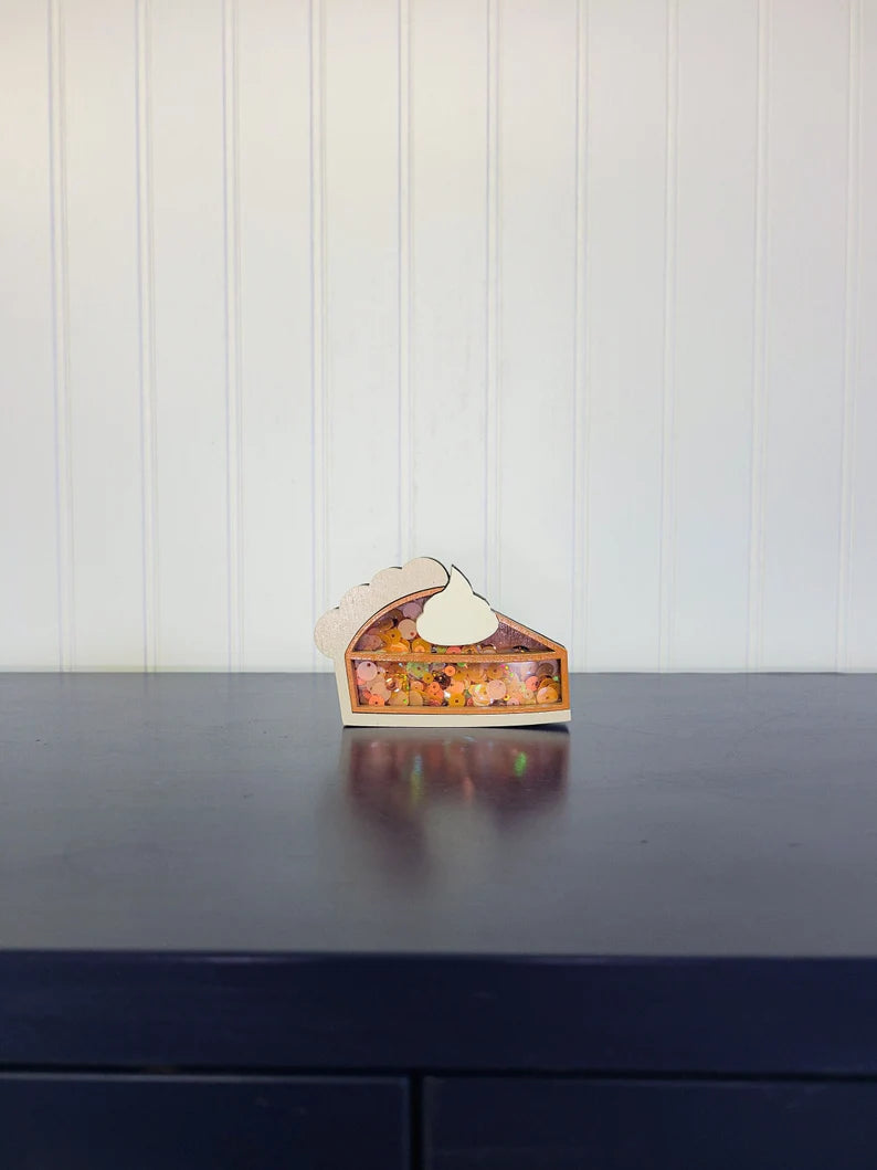 Pumpkin Pie Slice Fall Autumn Mini Sprinkle Shaker Sign