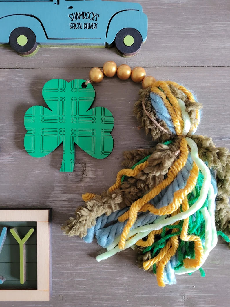 Saint Patrick's St. Patty's Day Tiered Tray Wood Sign Set Bundle-Six pieces in FULL SET PURCHASE (decor, tray and props not included)