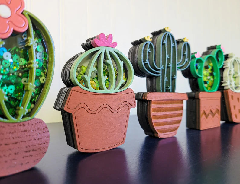 Succulent Plant Cactus Mini Sprinkle Shaker Sign