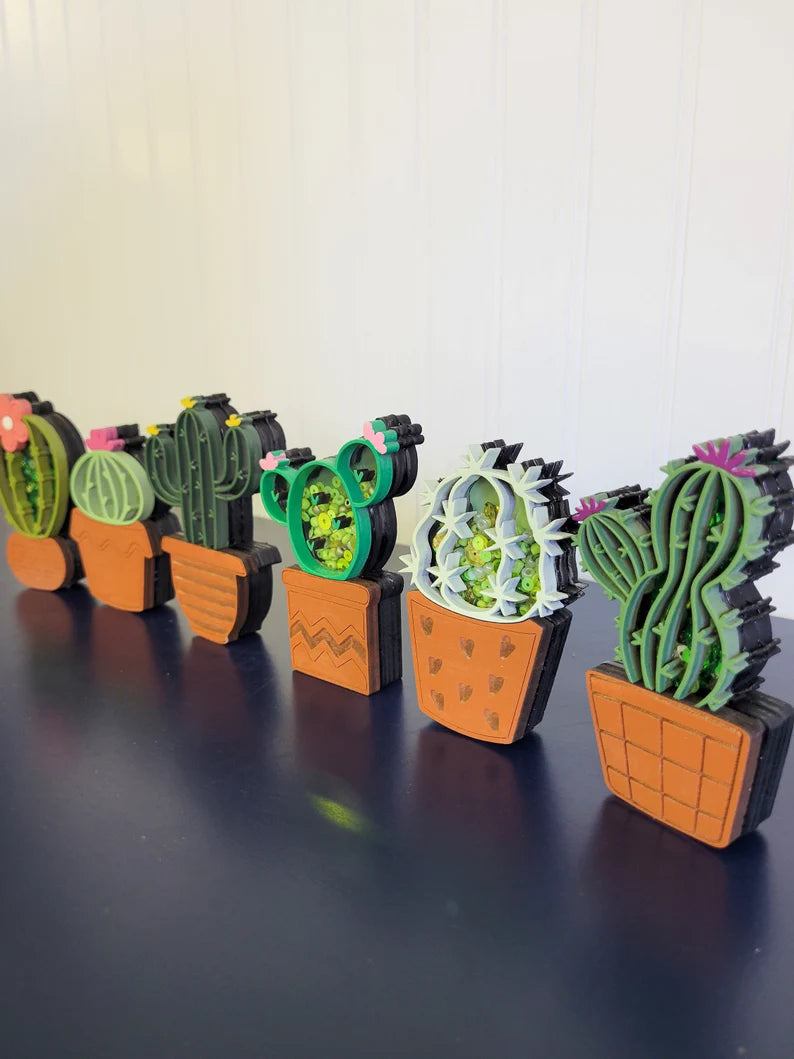 Succulent Plant Cactus Mini Sprinkle Shaker Sign