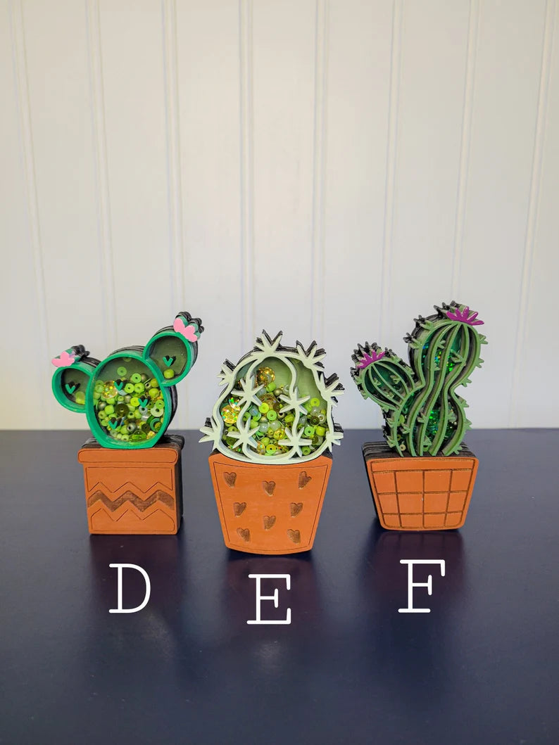 Succulent Plant Cactus Mini Sprinkle Shaker Sign