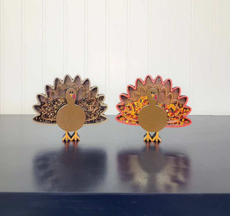 Thanksgiving Turkey Mini Sprinkle Shaker Sign