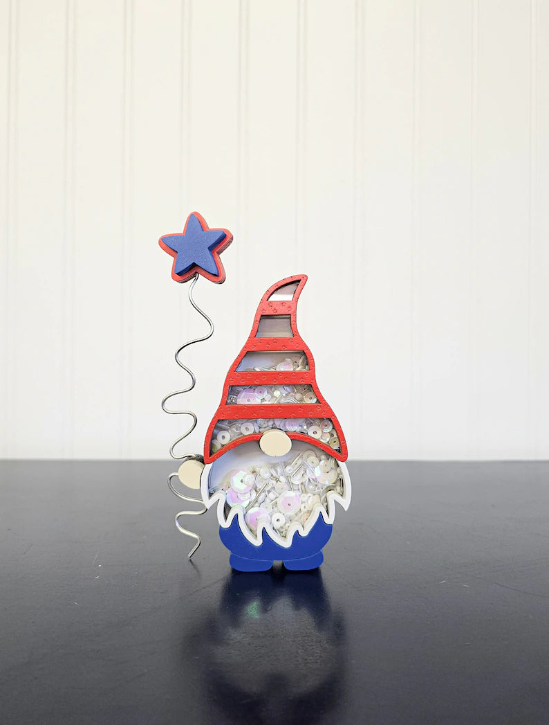 Summer 4th of July Gnome Mini Sprinkle Shaker Signs
