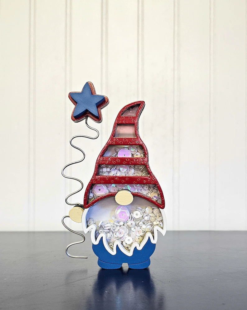 Summer 4th of July Gnome Mini Sprinkle Shaker Signs