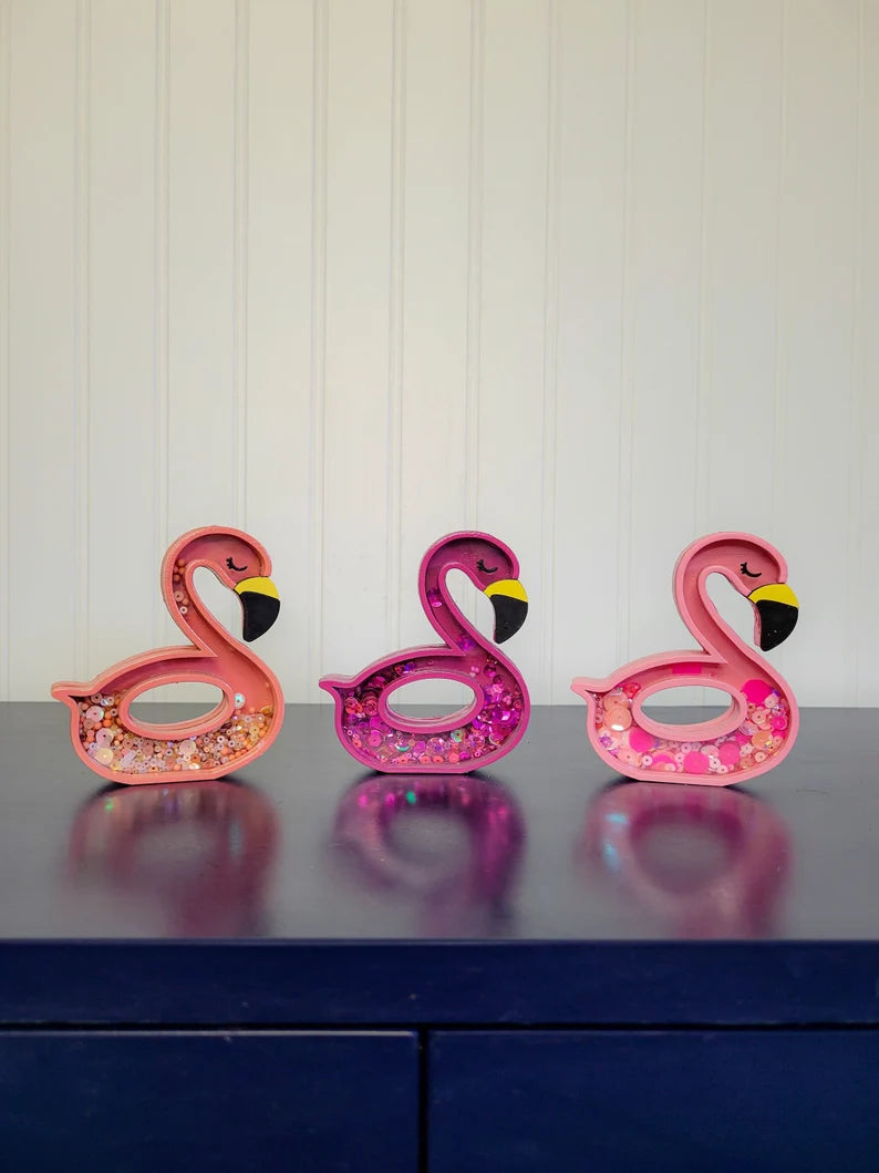 Flamingo Floatie Summer Mini Sprinkle Shaker Sign