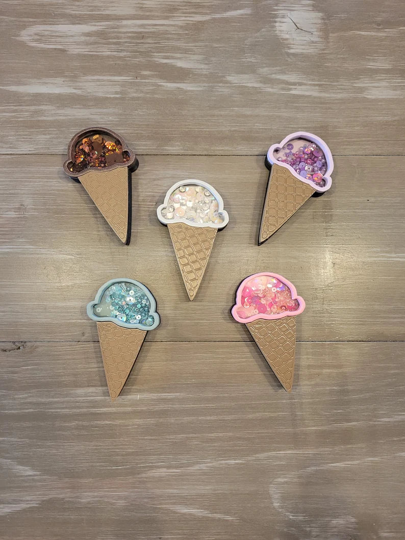 Ice Cream Cone Mini Sprinkle Shaker Sign