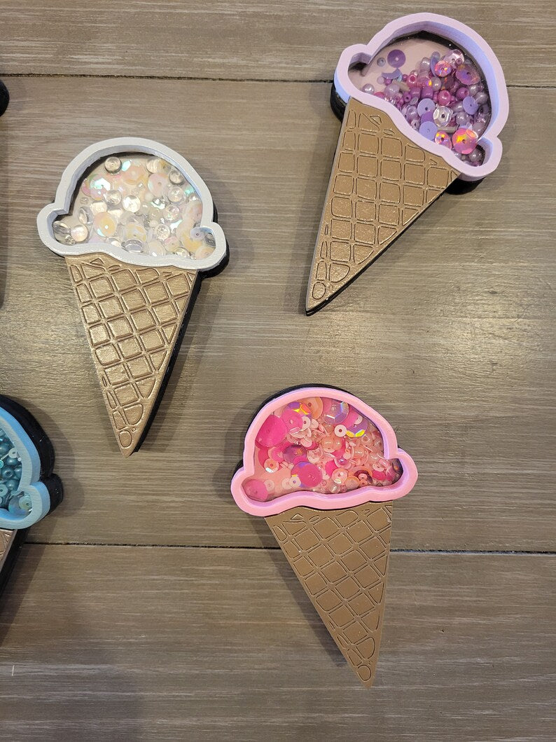 Ice Cream Cone Mini Sprinkle Shaker Sign