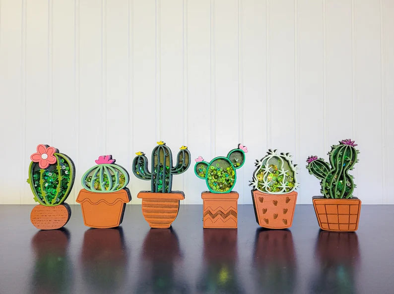 Succulent Plant Cactus Mini Sprinkle Shaker Sign